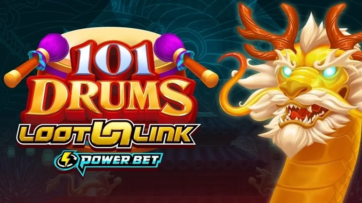 Tampilan visual permainan slot 101 Drums
